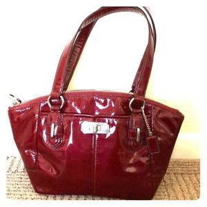 Red patent leather purse